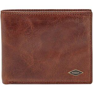 Fossil Men's Ryan Leather RFID Blocking Bifold Flip ID Wallet